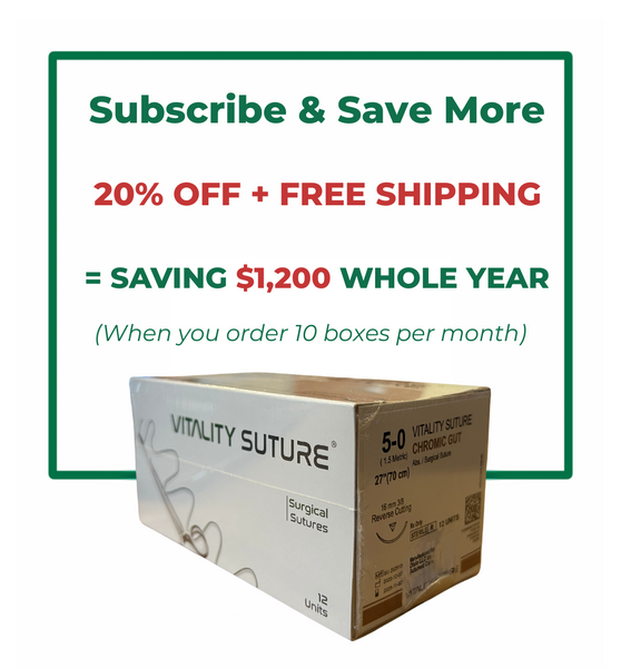 5-0 Chromic Gut 27" Surgical Suture 19mm 3/8 Reverse Cutting