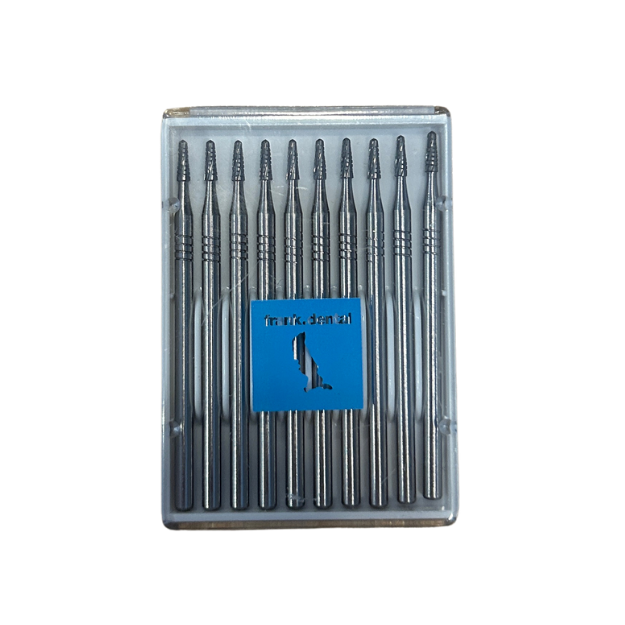 #1702 Oral Surgery Carbide Fissure Bur Round-End Cross-Cut Tapered HP 44.5mm (10 per Pack)