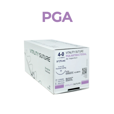 4-0 PGA Antibacterial Surgical Suture, 30'' - Vitality™