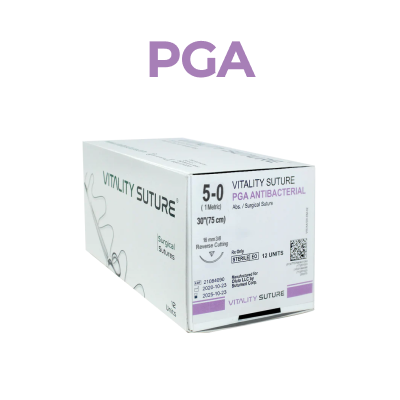 5-0 PGA Antibacterial Surgical Suture, 30'' - Vitality™