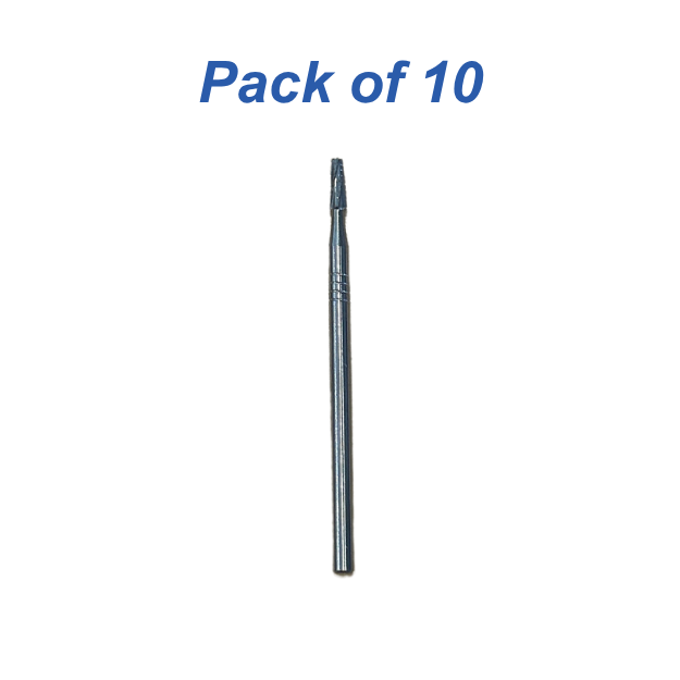 Vitality 703 HP Shank 1 surgical carbide fissure bur, 44.5 mm, pack of 10