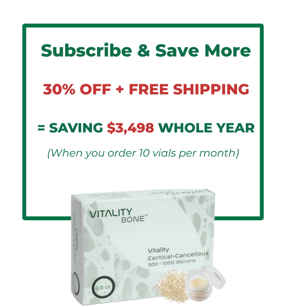 Vitality™ 0.5 CC Mineralized 70/30 Cortical Cancellous Mix 500- 1000 Micron Allograft Bone