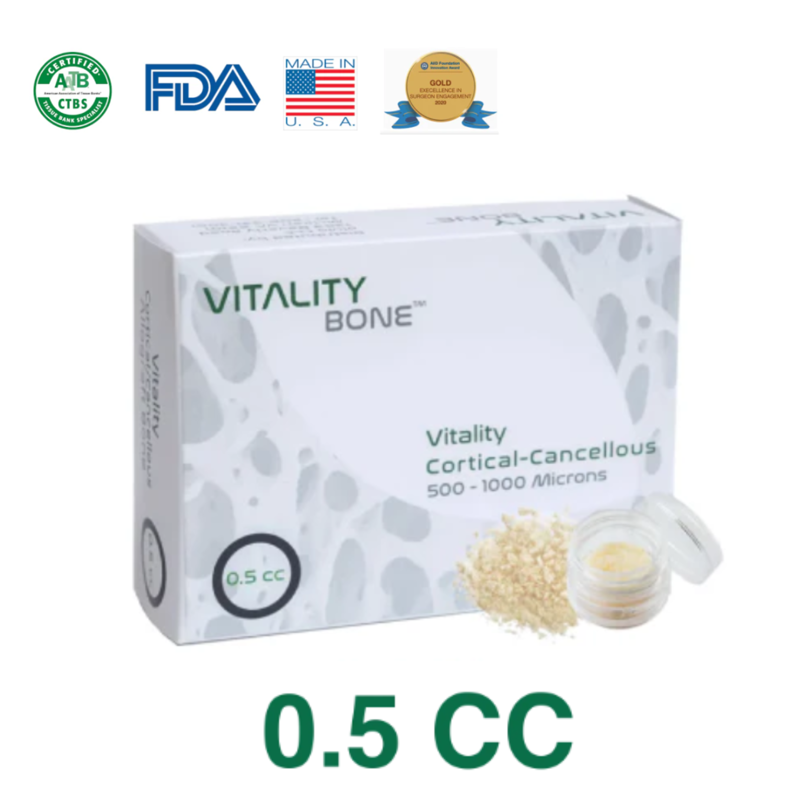 Vitality Bone 0.5 cc allograft