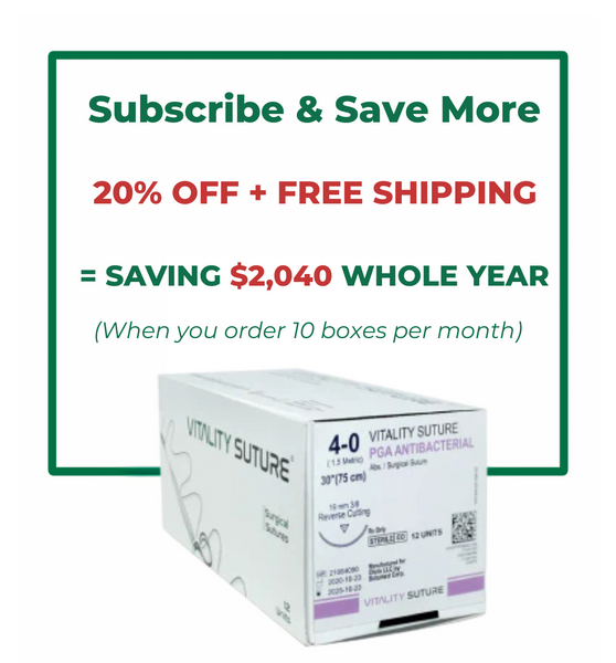 4-0 PGA Antibacterial Surgical Suture, 30'' - Vitality™