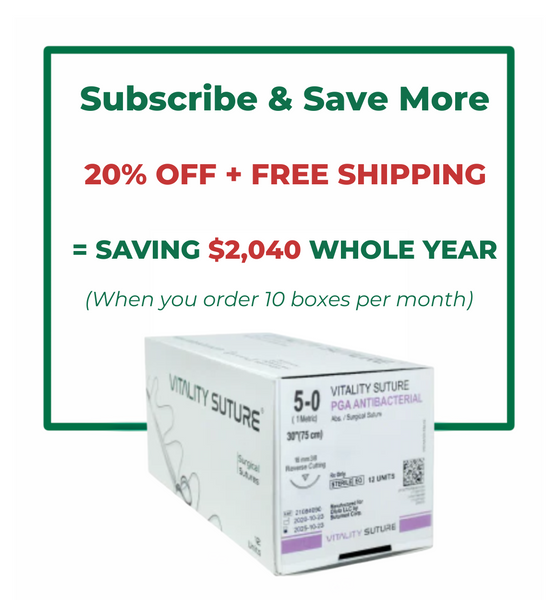 5-0 PGA Antibacterial Surgical Suture, 30'' - Vitality™